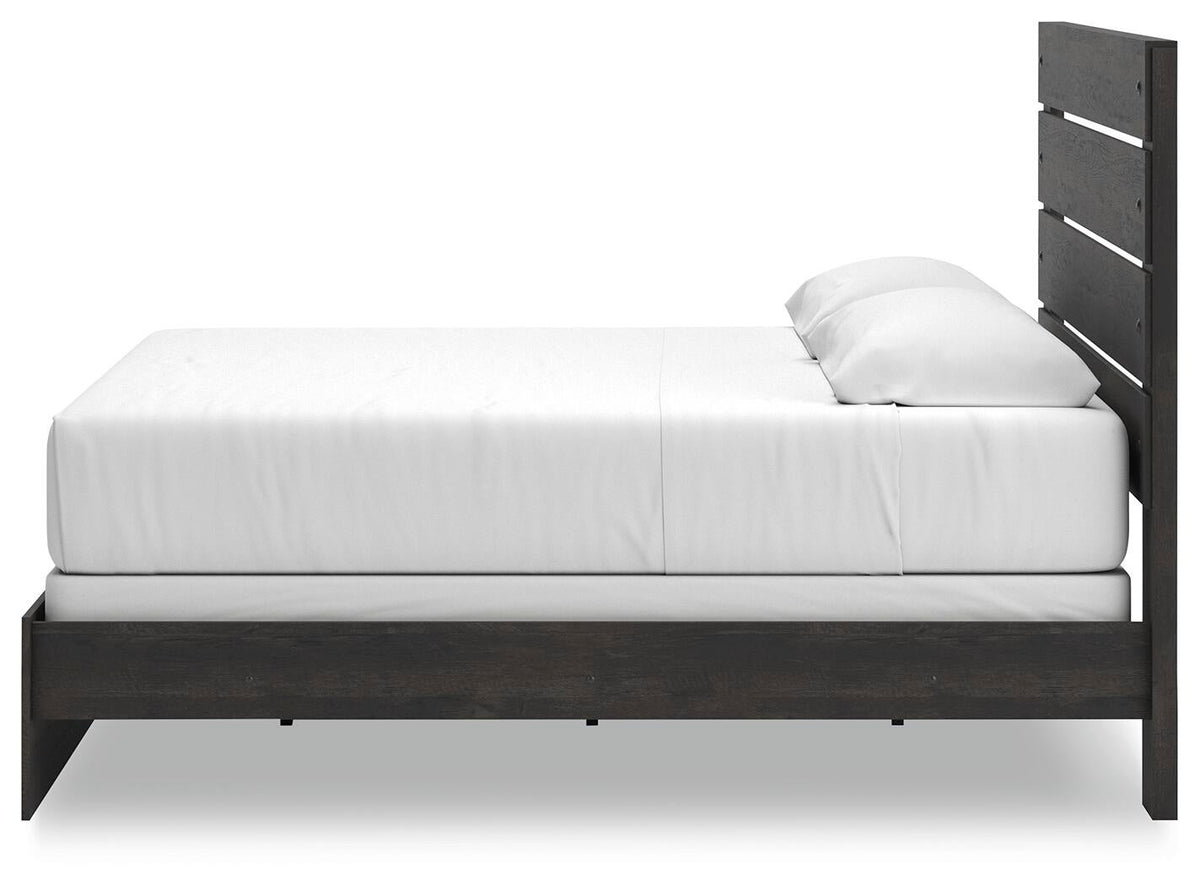 Delmorta  Panel Bed, Dresser And Mirror