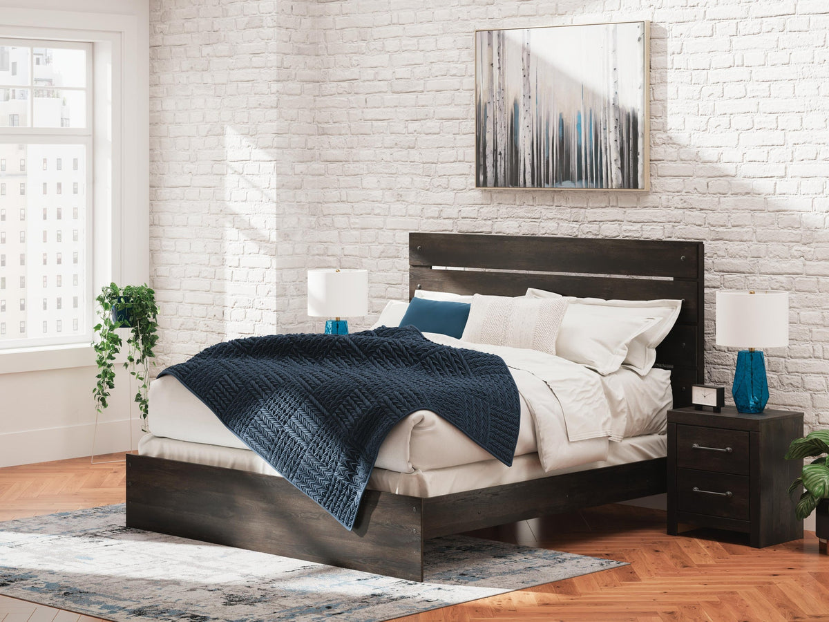 Delmorta  Panel Bed, Dresser And Mirror