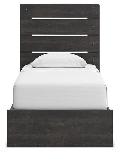 Delmorta  Panel Storage Bed, Dresser, Mirror And Nightstand