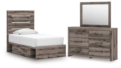 Urbanoore  Panel Storage Bed, Dresser And Mirror