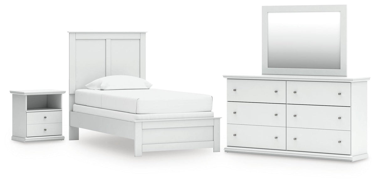 Bostwick Shoals  Panel Bed, Dresser, Mirror And Nightstand