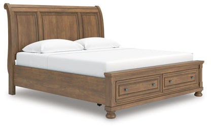 Vandenmore  Storage Sleigh Bed With Mirrored Dresser