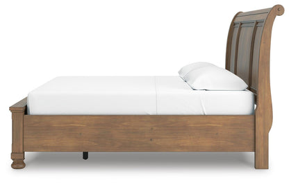 Vandenmore  Storage Sleigh Bed With Mirrored Dresser