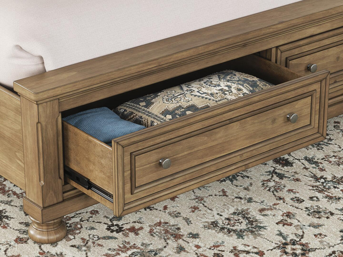 Vandenmore  Storage Sleigh Bed With Mirrored Dresser