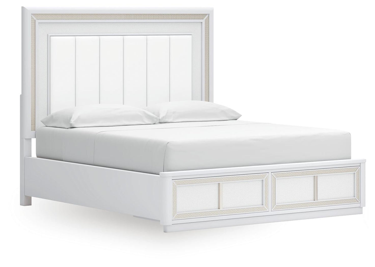 Chalanna  Upholstered Storage Bed, Dresser, Mirror And Nightstand