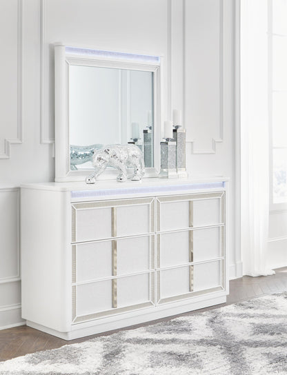 Chalanna  Upholstered Storage Bed, Dresser, Mirror And Nightstand