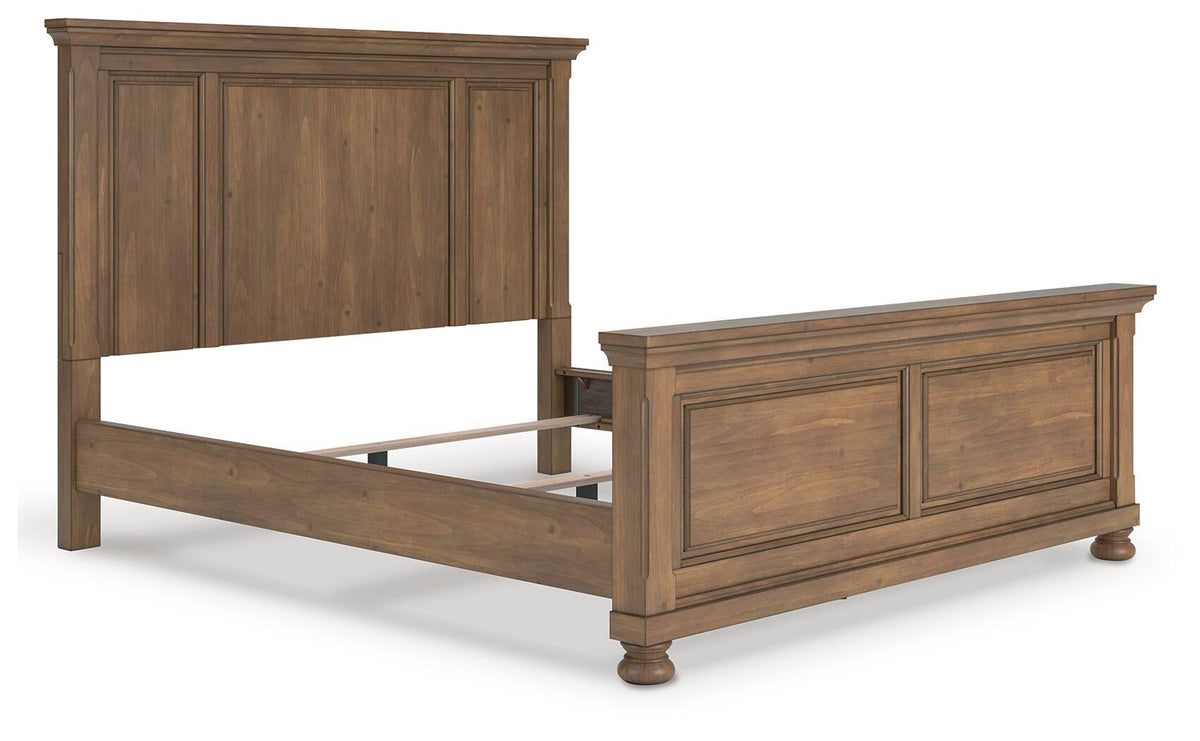 Vandenmore California  Panel Bed With Mirrored Dresser
