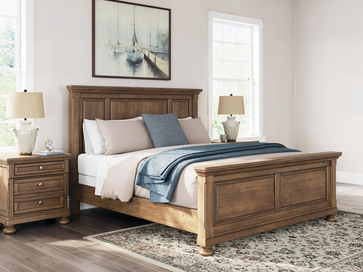 Vandenmore California  Panel Bed With Mirrored Dresser