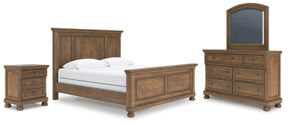 Vandenmore  Panel Bed With Mirrored Dresser And Nightstand