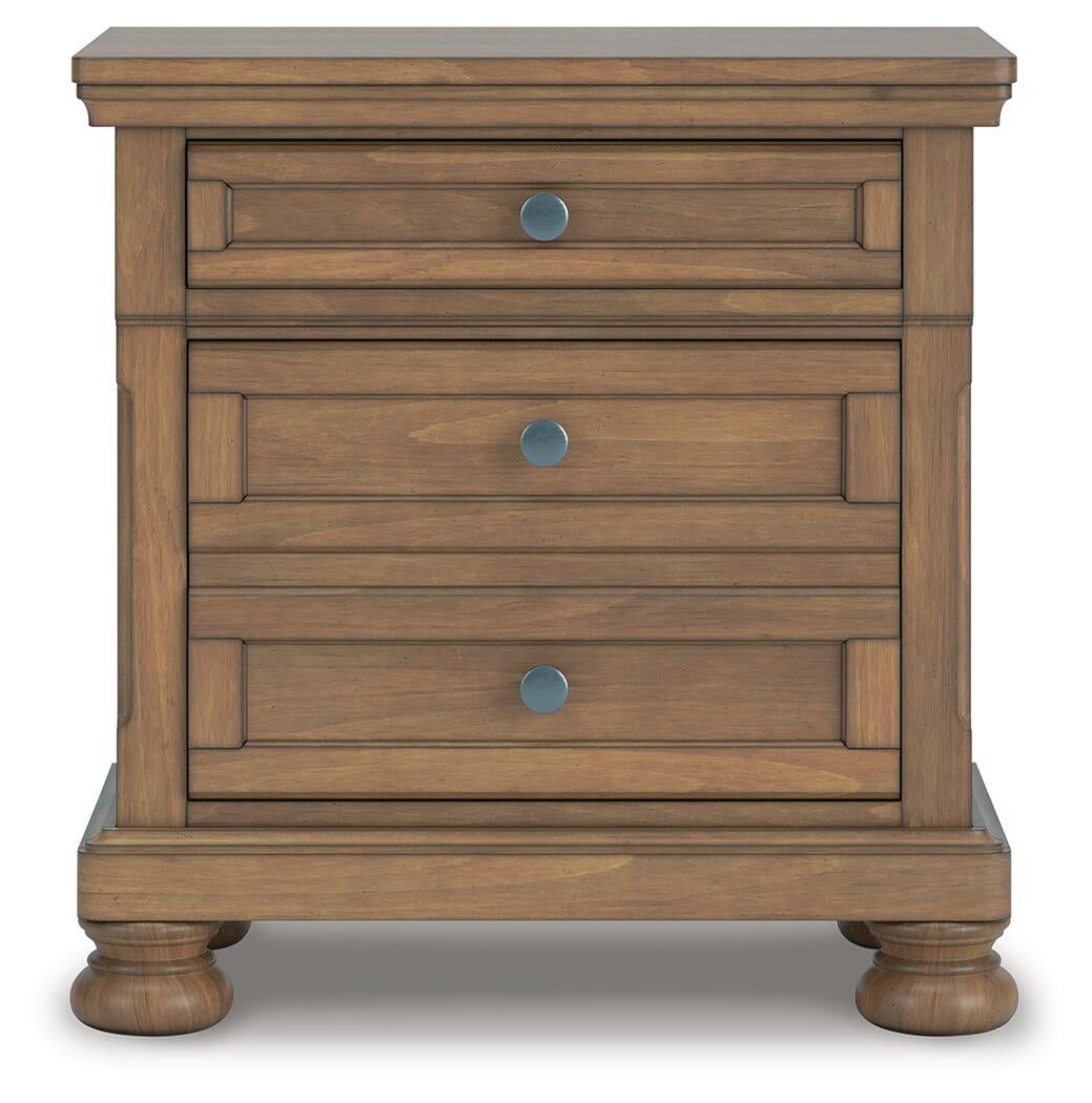 Vandenmore  Panel Bed With Mirrored Dresser And Nightstand