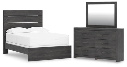 Delmorta  Panel Bed, Dresser And Mirror