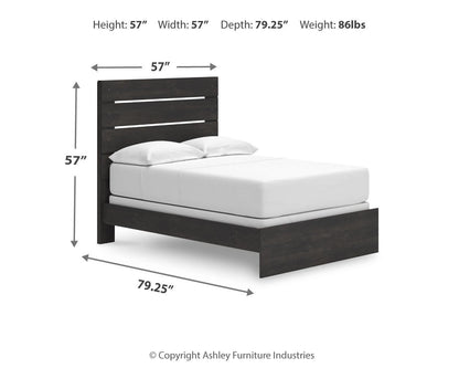 Delmorta  Panel Bed, Dresser And Mirror