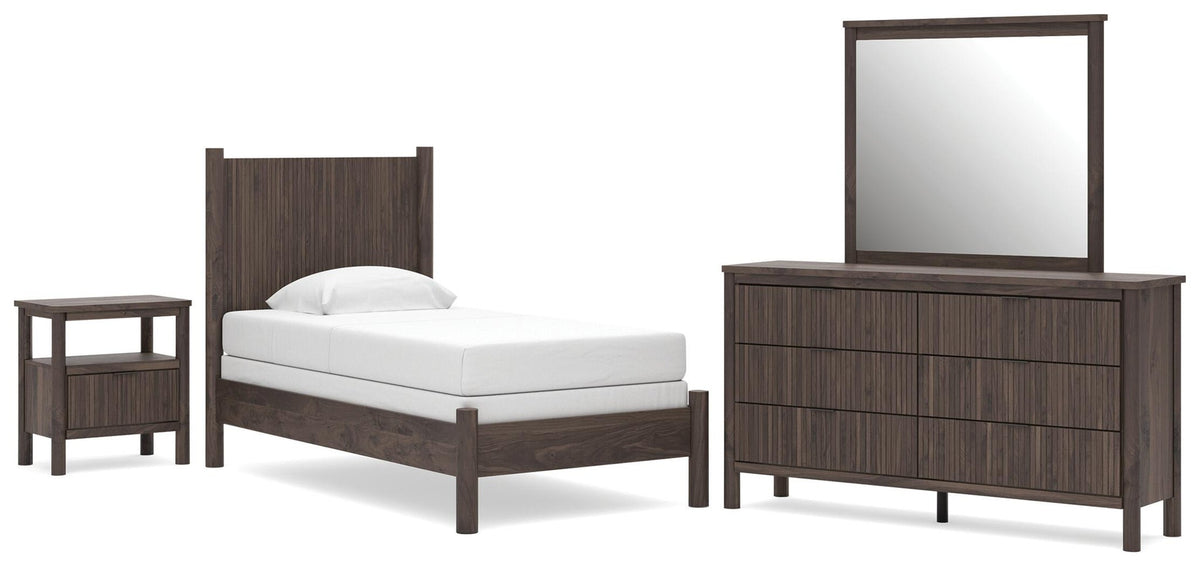 Cadmori  Panel Bed, Dresser, Mirror And Nightstand