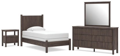 Cadmori  Panel Bed, Dresser, Mirror And Nightstand