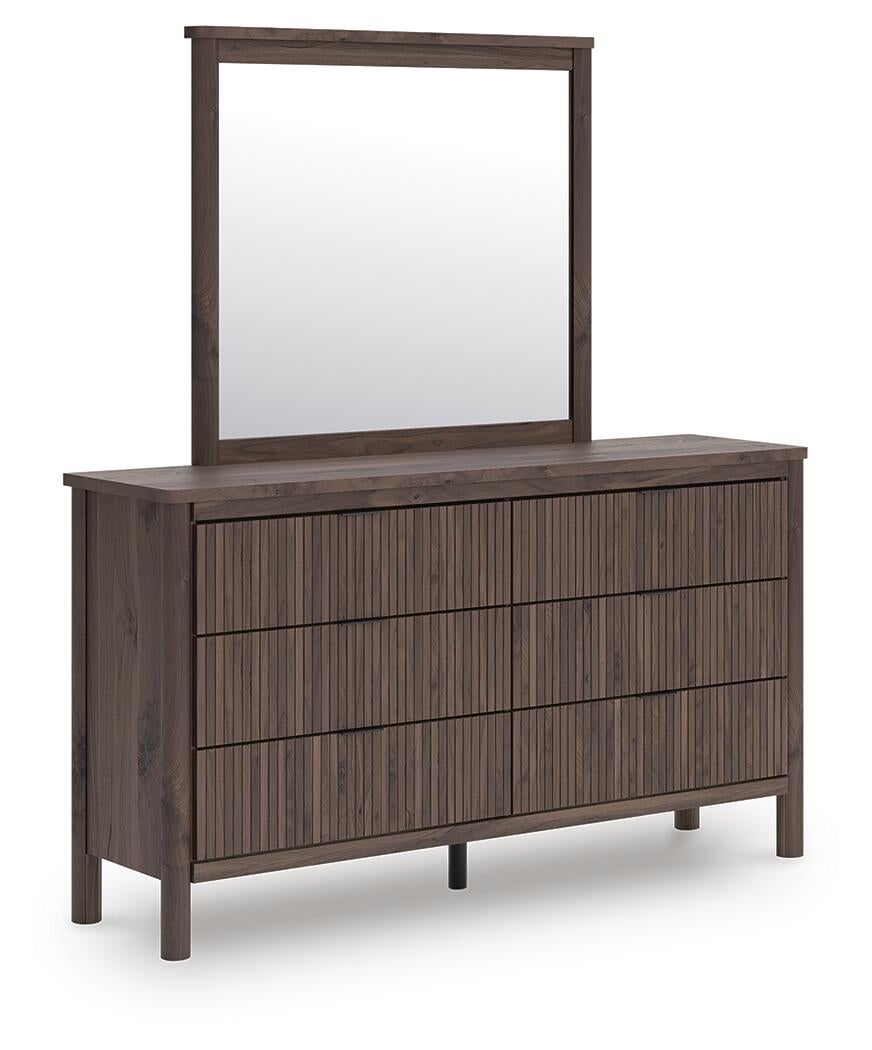 Cadmori  Panel Platform Bed, Dresser And Mirror