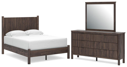 Cadmori  Panel Platform Bed, Dresser And Mirror
