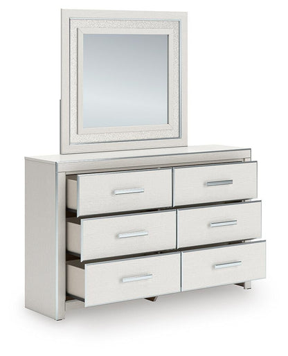 Birmonton  Upholstered Panel Platform Storage Bed, Dresser, Mirror And Nightstand