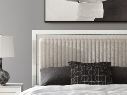Birmonton  Upholstered Panel Platform Storage Bed, Dresser And Mirror