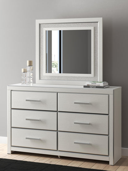 Birmonton  Upholstered Panel Platform Storage Bed, Dresser And Mirror