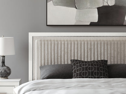 Birmonton  Upholstered Panel Platform Storage Bed, Dresser, Mirror And Nightstand