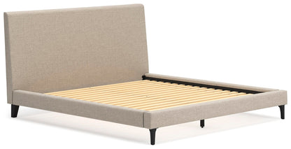 Cielden  Upholstered Bed With Roll Slats, Dresser And Mirror