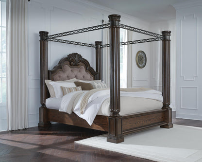 Maylee California  Canopy Bed, Dresser And Mirror