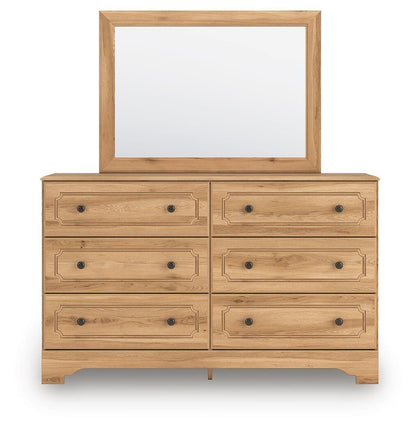 Galletyn  Panel Bed With Mirrored Dresser And Nightstand