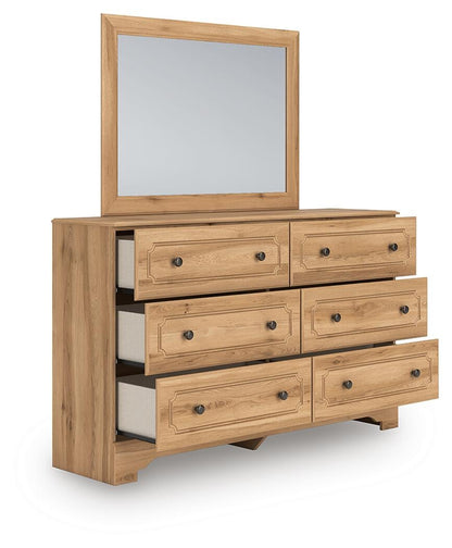 Galletyn  Panel Bed With Mirrored Dresser And Nightstand