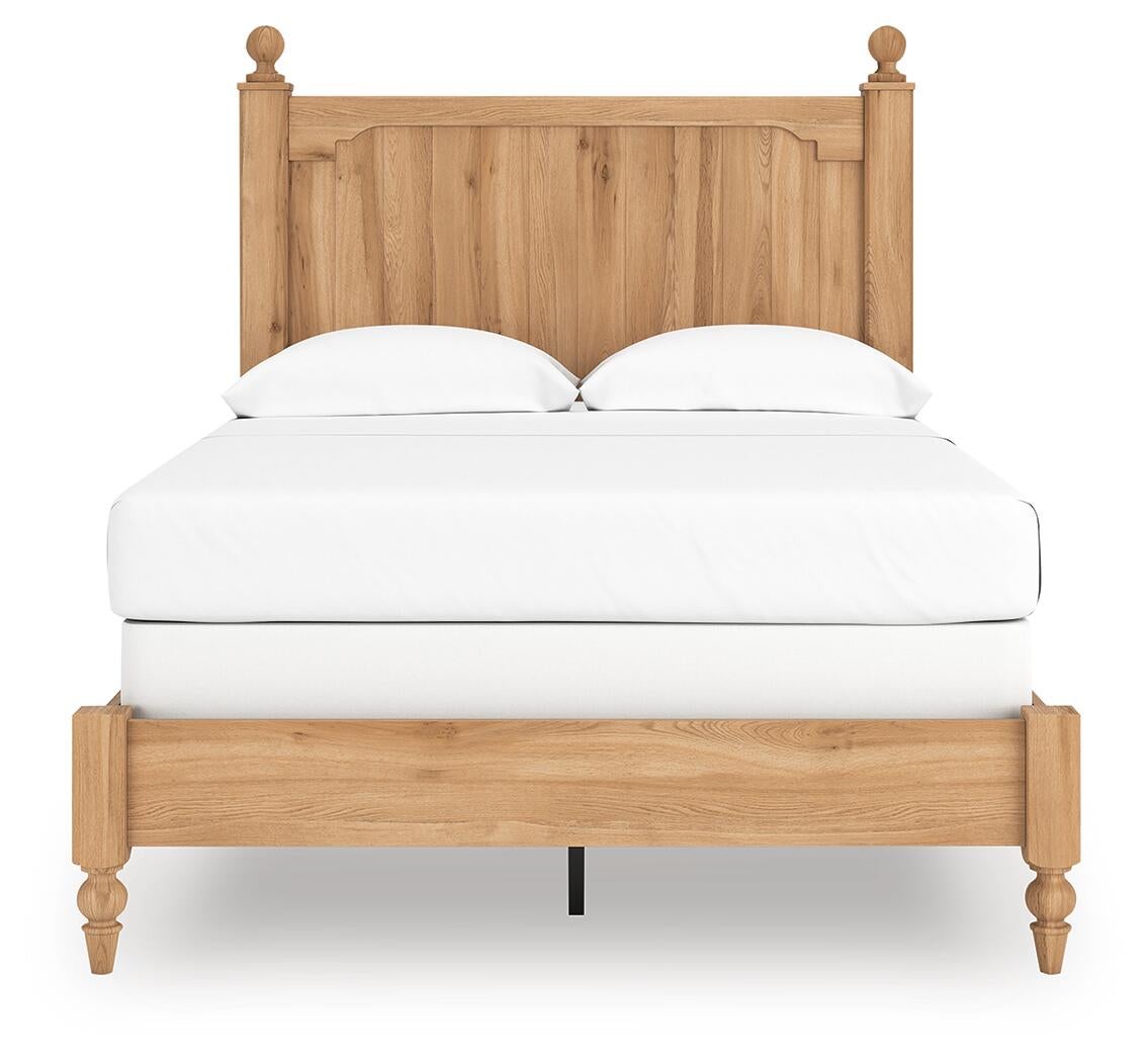 Galletyn  Panel Bed With Mirrored Dresser And Nightstand