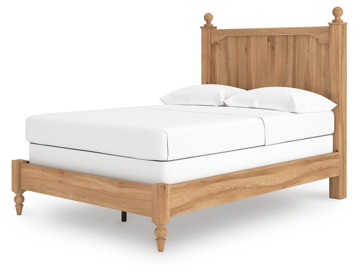 Galletyn  Panel Bed With Mirrored Dresser And Nightstand