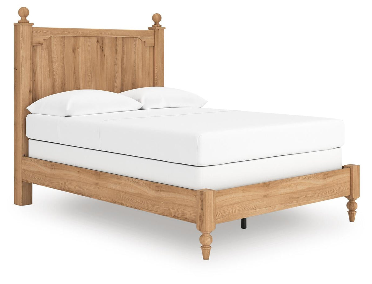 Galletyn  Panel Bed With Mirrored Dresser And Nightstand