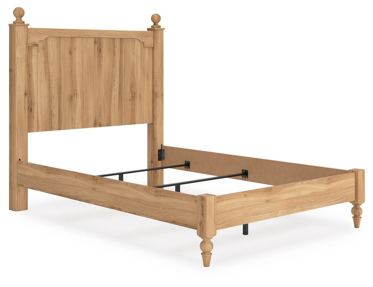 Galletyn  Panel Bed With Mirrored Dresser And Nightstand