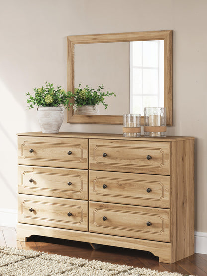 Galletyn  Panel Bed With Mirrored Dresser And Nightstand