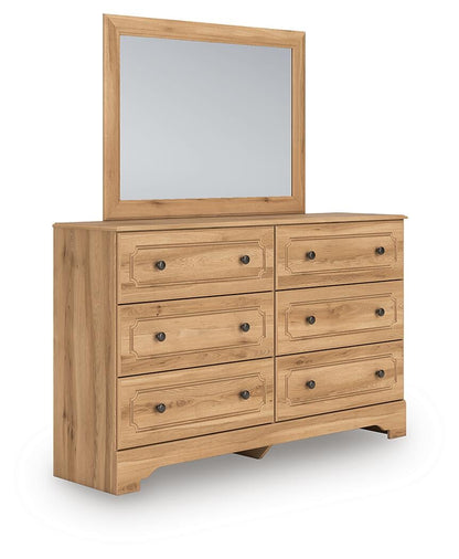 Galletyn  Panel Bed With Mirrored Dresser And Nightstand