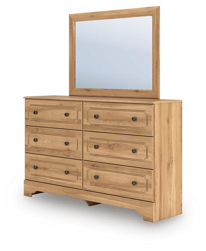 Galletyn  Panel Bed With Mirrored Dresser And Nightstand