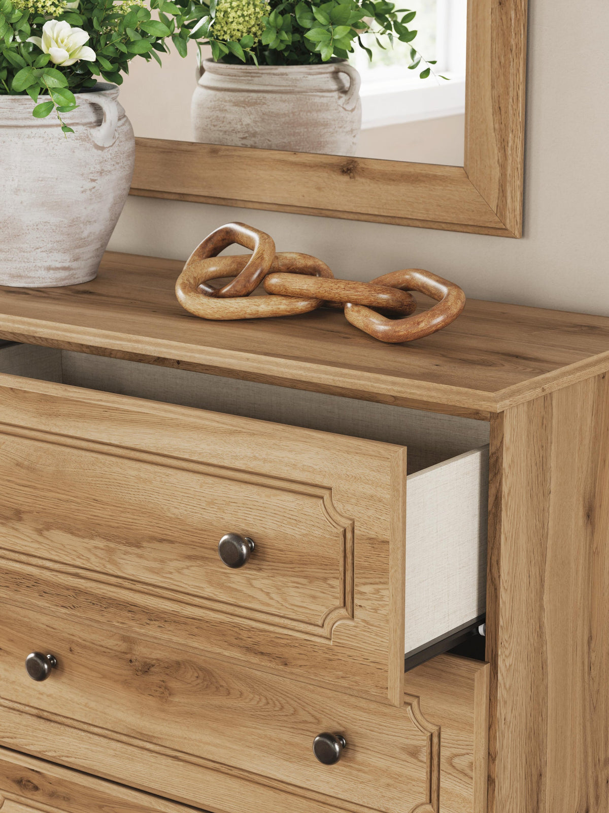 Galletyn  Panel Bed With Mirrored Dresser And Nightstand