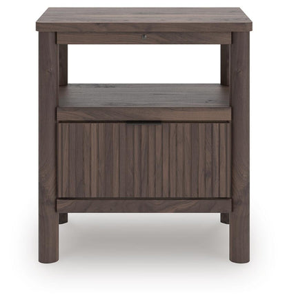 Cadmori  Upholstered Panel Platform Bed, Dresser, Mirror And Nightstand