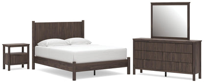 Cadmori  Panel Platform Bed, Dresser, Mirror And Nightstand