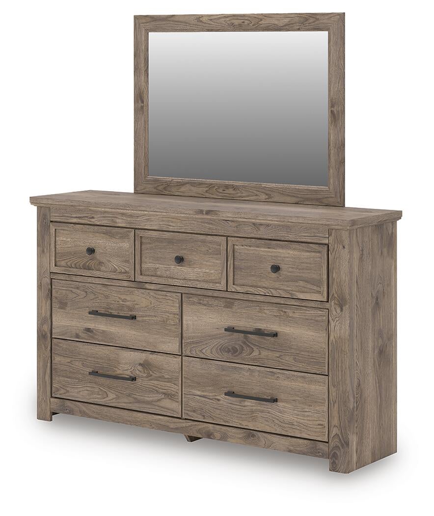 Keithland  Poster Bed With Mirrored Dresser And Nightstand