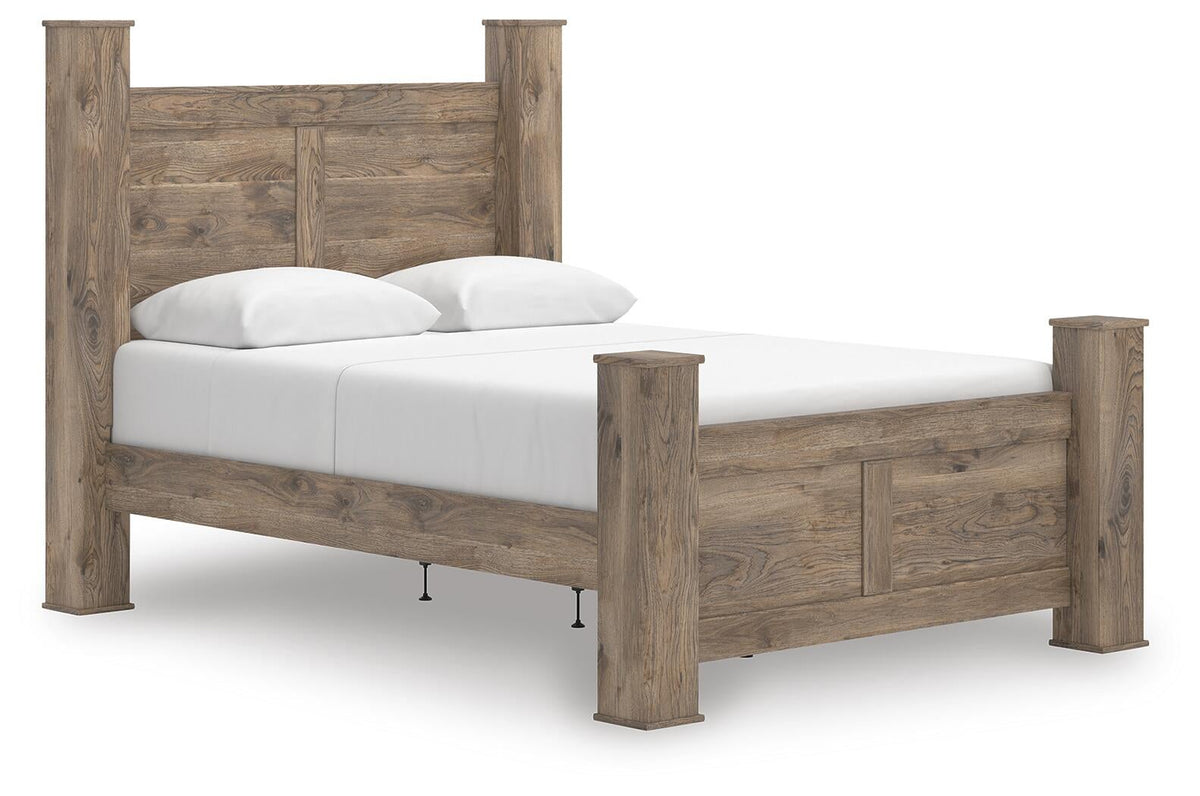Keithland  Poster Bed With Mirrored Dresser And Nightstand