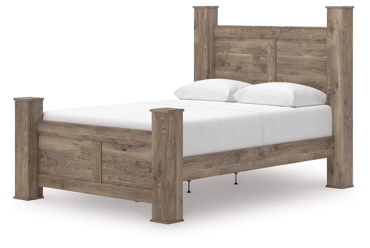 Keithland  Poster Bed With Mirrored Dresser And Nightstand