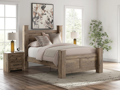 Keithland  Poster Bed With Mirrored Dresser And Nightstand