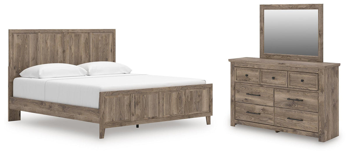 Keithland  Panel Bed With Mirrored Dresser