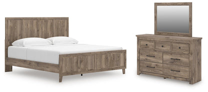 Keithland  Panel Bed With Mirrored Dresser