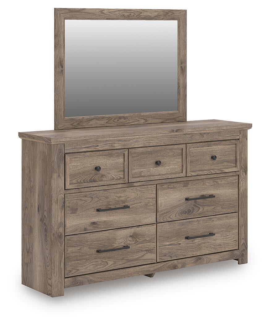 Keithland  Panel Bed With Mirrored Dresser