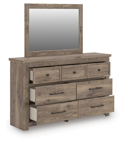 Keithland  Panel Bed With Mirrored Dresser