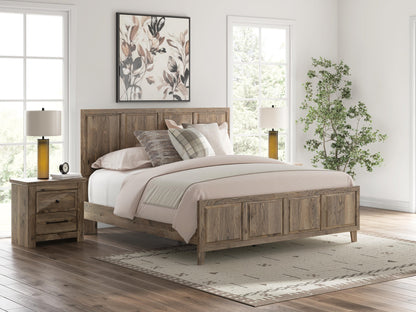 Keithland  Panel Bed With Mirrored Dresser