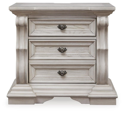 Andonhall  Upholstered Panel Bed With Mirrored Dresser And Nightstand