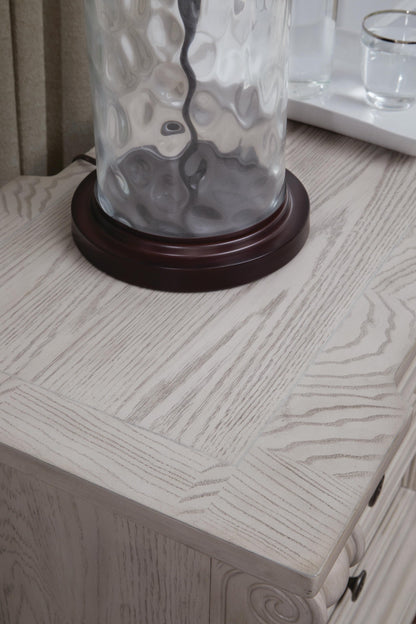 Andonhall  Upholstered Panel Bed With Mirrored Dresser And Nightstand