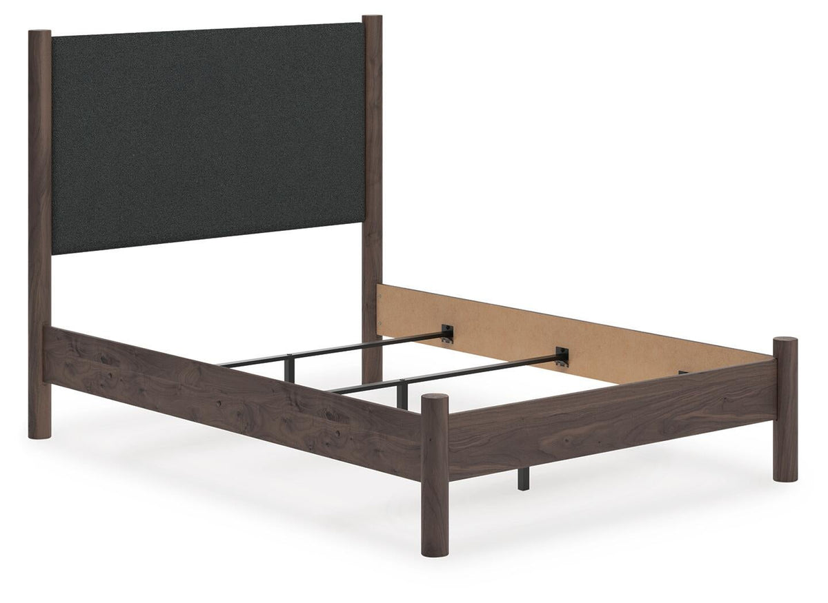 Cadmori  Upholstered Panel Bed, Dresser And Mirror